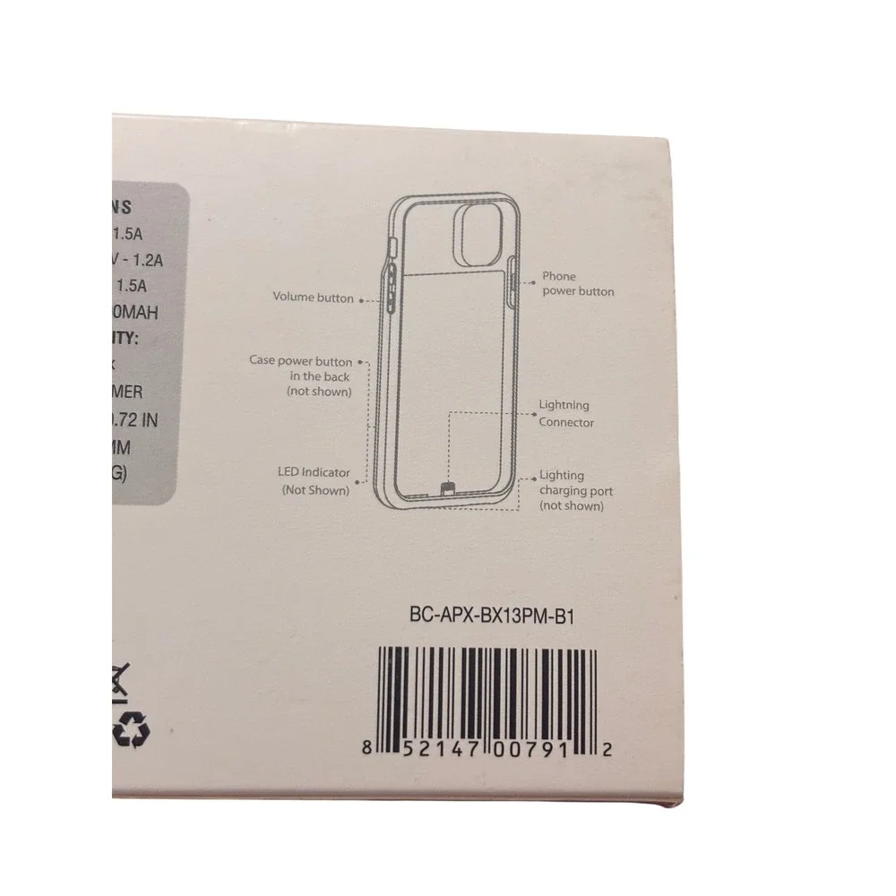 Alpatronix iPhone 13 Pro Max Battery Case BX13 Pro‎ Max Black Wireless Charging